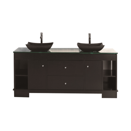 Oasis 60" Double Sink Vanity Set in Espresso with Mirror