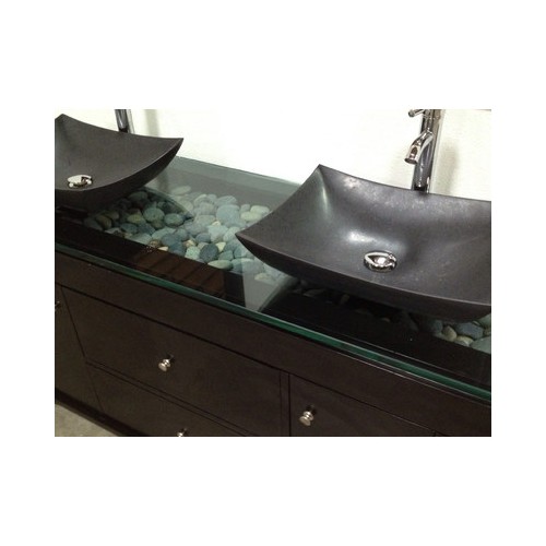 Oasis 60" Double Sink Vanity Set in Espresso with Mirror