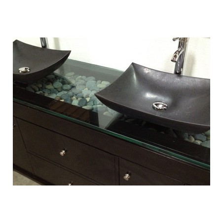 Oasis 60" Double Sink Vanity Set in Espresso with Mirror