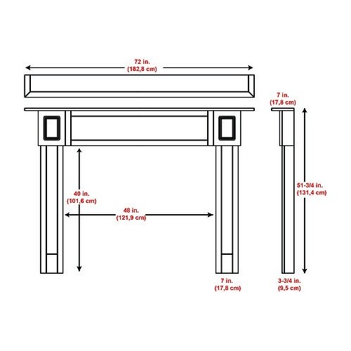MTCONT-WHITE Fireplace Mantel
