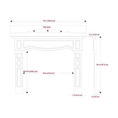 MTCARTIER-WHITE Fireplace Mantel