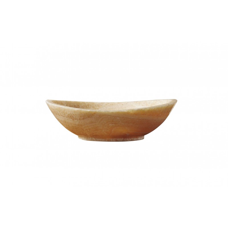 Virtu USA Phoenix Bathroom Vessel Sink in Honey Onyx Marble