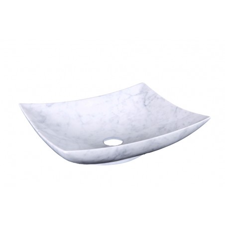 Virtu USA Nephele Bathroom Vessel Sink in Bianco Carrara Marble