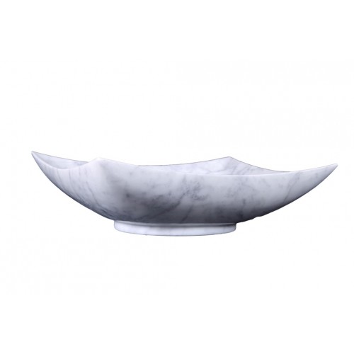 Virtu USA Nephele Bathroom Vessel Sink in Bianco Carrara Marble