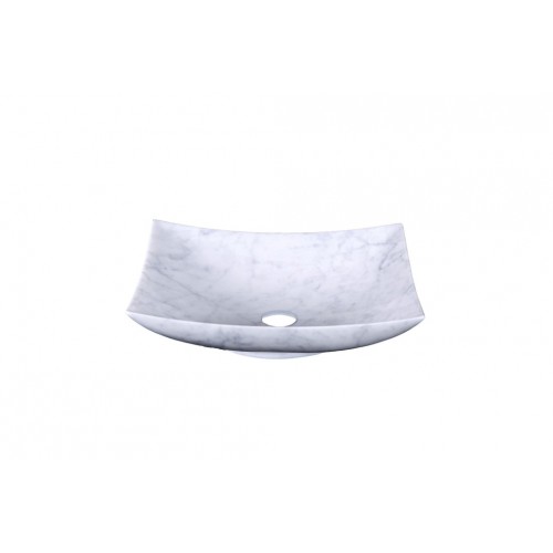 Virtu USA Nephele Bathroom Vessel Sink in Bianco Carrara Marble