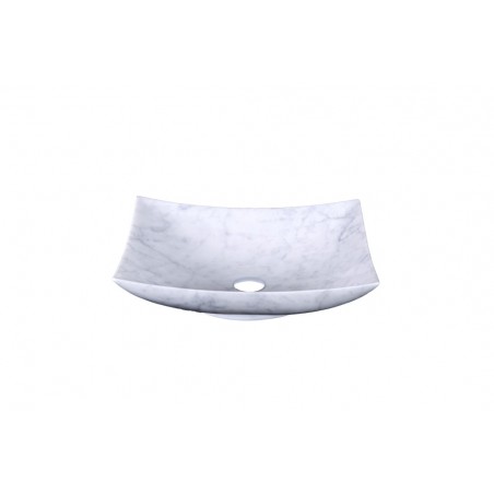 Virtu USA Nephele Bathroom Vessel Sink in Bianco Carrara Marble