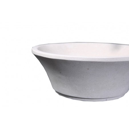 Virtu USA Zeus Bathroom Vessel Sink in White Sand Marble