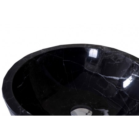 Virtu USA Pluto Bathroom Vessel Sink in Nero Marquina Marble