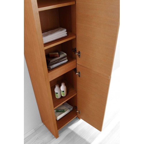 Fresca Gray Oak Bathroom Linen Side Cabinet w/ 3 Large Storage Areas