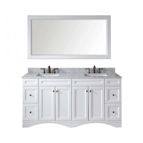 Talisa 72" Double Bathroom Vanity Cabinet Set in White