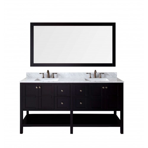 Winterfell 72" Double Bathroom Vanity Cabinet Set in Espresso