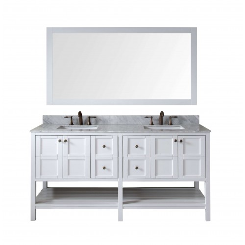 Winterfell 72" Double Bathroom Vanity Cabinet Set in White