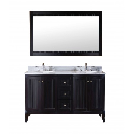 Khaleesi 60" Double Bathroom Vanity Cabinet Set in Espresso