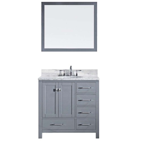 Caroline Avenue 36" Single Bathroom Vanity Cabinet Set in Grey