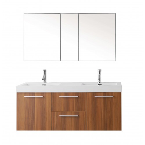 Midori 54" Double Bathroom Vanity Cabinet Set in Plum