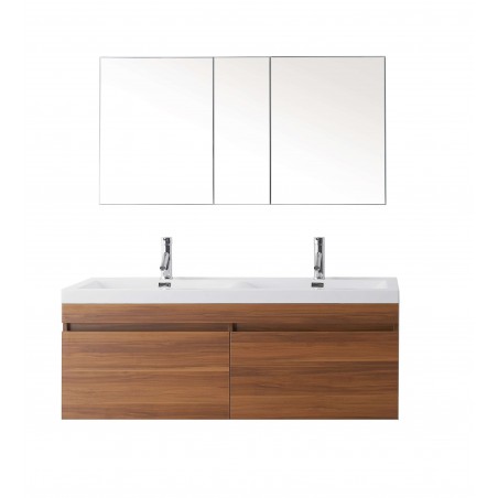 Zuri 55" Double Bathroom Vanity Cabinet Set in Plum