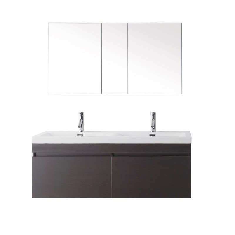 Zuri 55" Double Bathroom Vanity Cabinet Set in Wenge