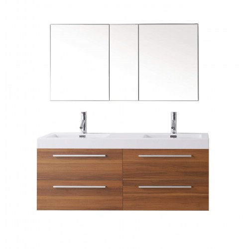 Finley 54" Double Bathroom Vanity Cabinet Set in Plum