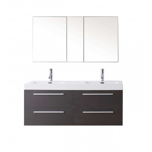 Finley 54" Double Bathroom Vanity Cabinet Set in Wenge