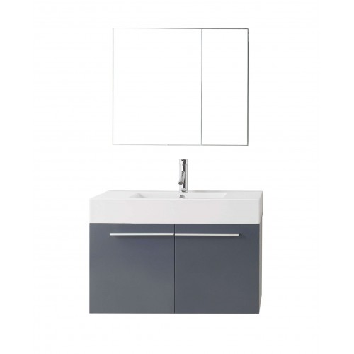 Midori 36" Single Bathroom Vanity Cabinet Set in Grey
