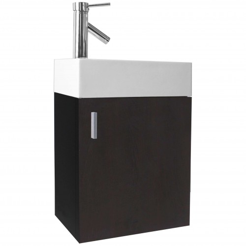 Carino 16" Single Bathroom Vanity Cabinet Set in Wenge