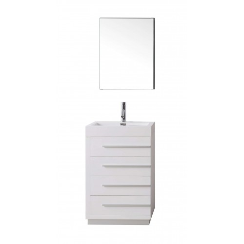 Bailey 24" Single Bathroom Vanity Cabinet Set in Gloss White
