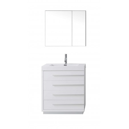 Bailey 30" Single Bathroom Vanity Cabinet Set in Gloss White