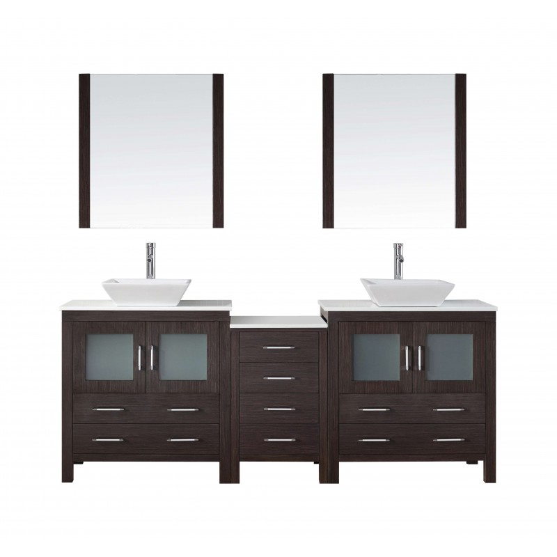 Dior 82" Double Bathroom Vanity Cabinet Set in Espresso