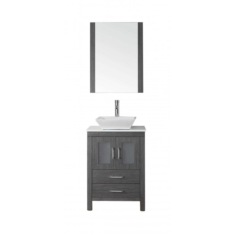 Dior 24" Single Bathroom Vanity Cabinet Set in Zebra Grey