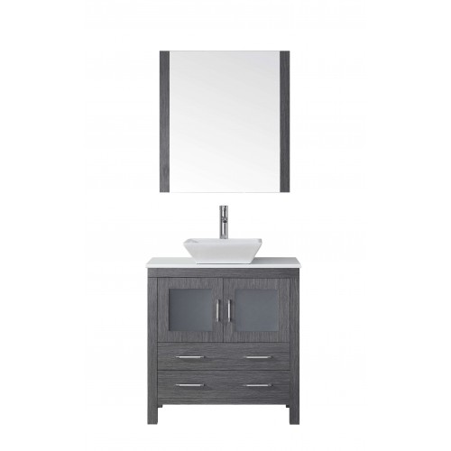 Dior 32" Single Bathroom Vanity Cabinet Set in Zebra Grey