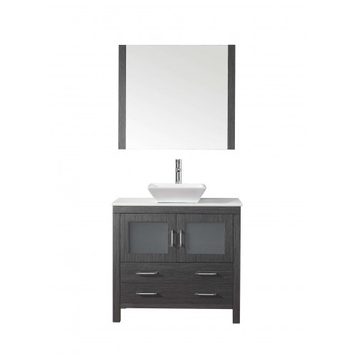 Dior 36" Single Bathroom Vanity Cabinet Set in Zebra Grey