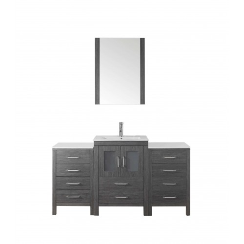 Dior 60" Single Bathroom Vanity Cabinet Set in Zebra Grey