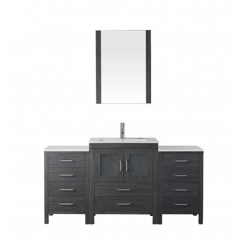 Dior 64" Single Bathroom Vanity Cabinet Set in Zebra Grey