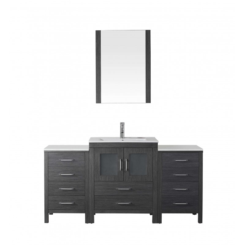 Dior 64" Single Bathroom Vanity Cabinet Set in Zebra Grey