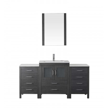 Dior 64" Single Bathroom Vanity Cabinet Set in Zebra Grey