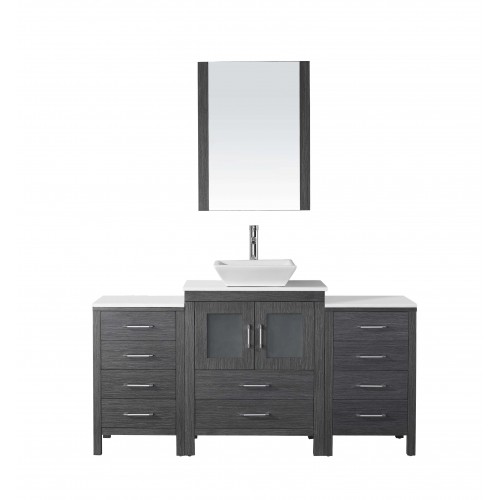Dior 64" Single Bathroom Vanity Cabinet Set in Zebra Grey