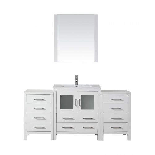 Dior 66" Single Bathroom Vanity Cabinet Set in White
