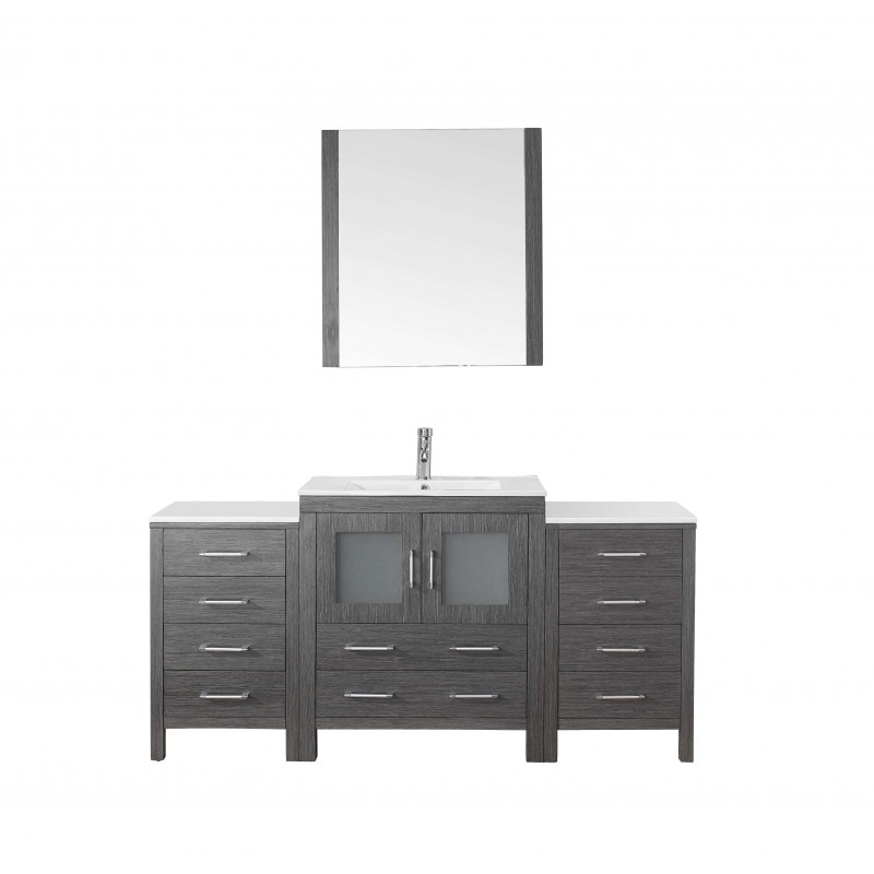 Dior 66" Single Bathroom Vanity Cabinet Set in Zebra Grey