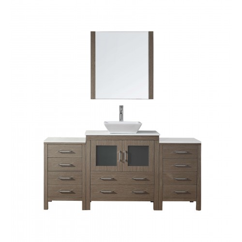 Dior 68" Single Bathroom Vanity Cabinet Set in Dark Oak
