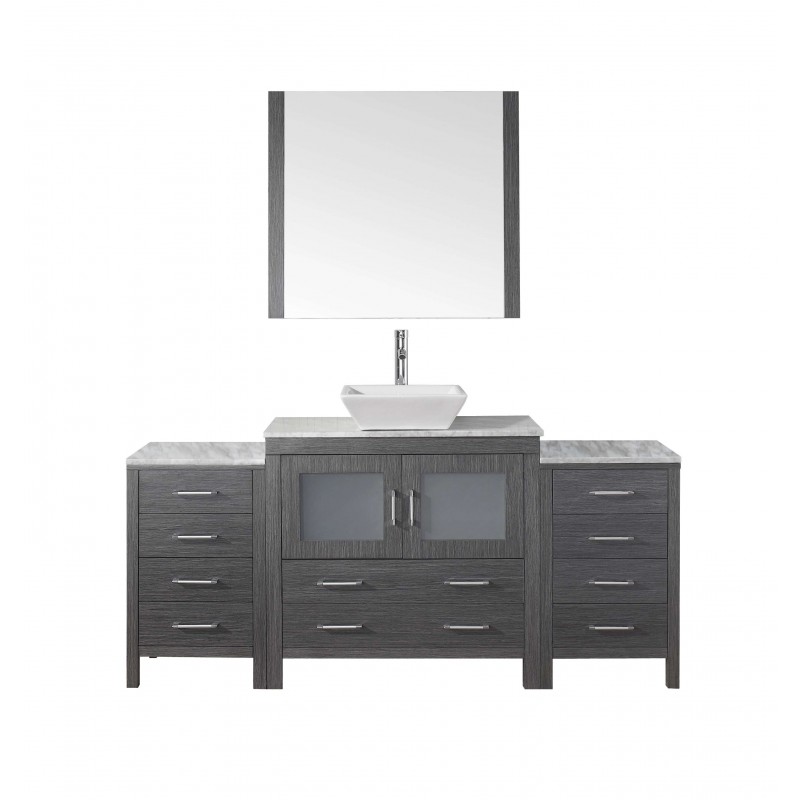 Dior 68" Single Bathroom Vanity Cabinet Set in Zebra Grey