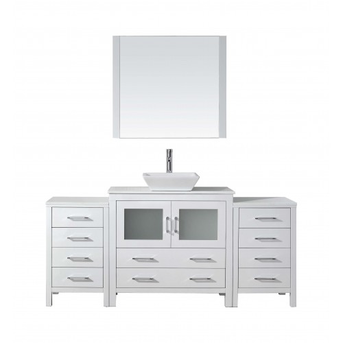 Dior 72" Single Bathroom Vanity Cabinet Set in White