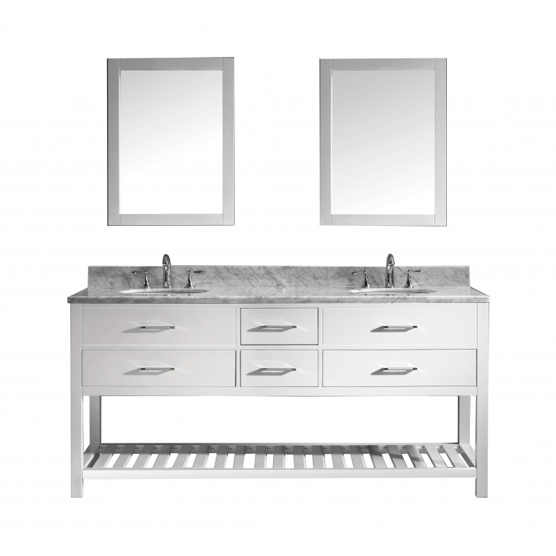 Caroline Estate 72" Double Bathroom Vanity Cabinet Set in White