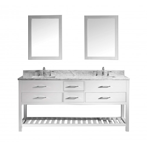 Caroline Estate 72" Double Bathroom Vanity Cabinet Set in White