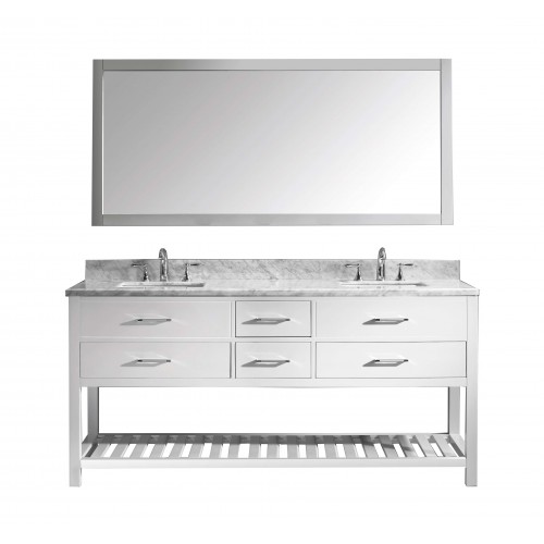 Caroline Estate 72" Double Bathroom Vanity Cabinet Set in White