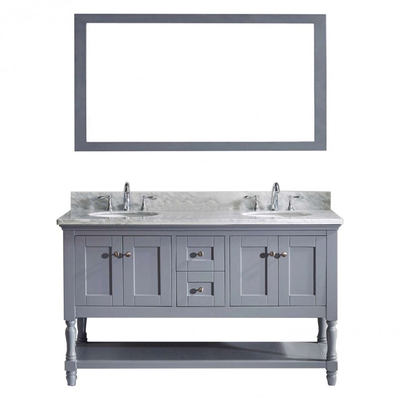 Julianna  60" Double Bathroom Vanity Cabinet Set in Grey