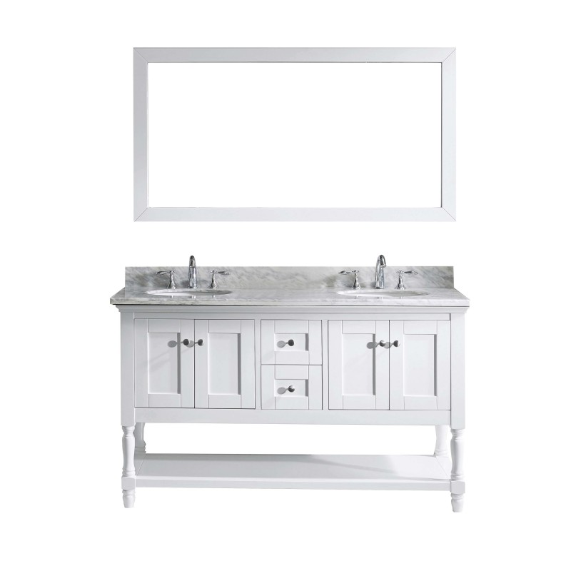 Julianna  60" Double Bathroom Vanity Cabinet Set in White