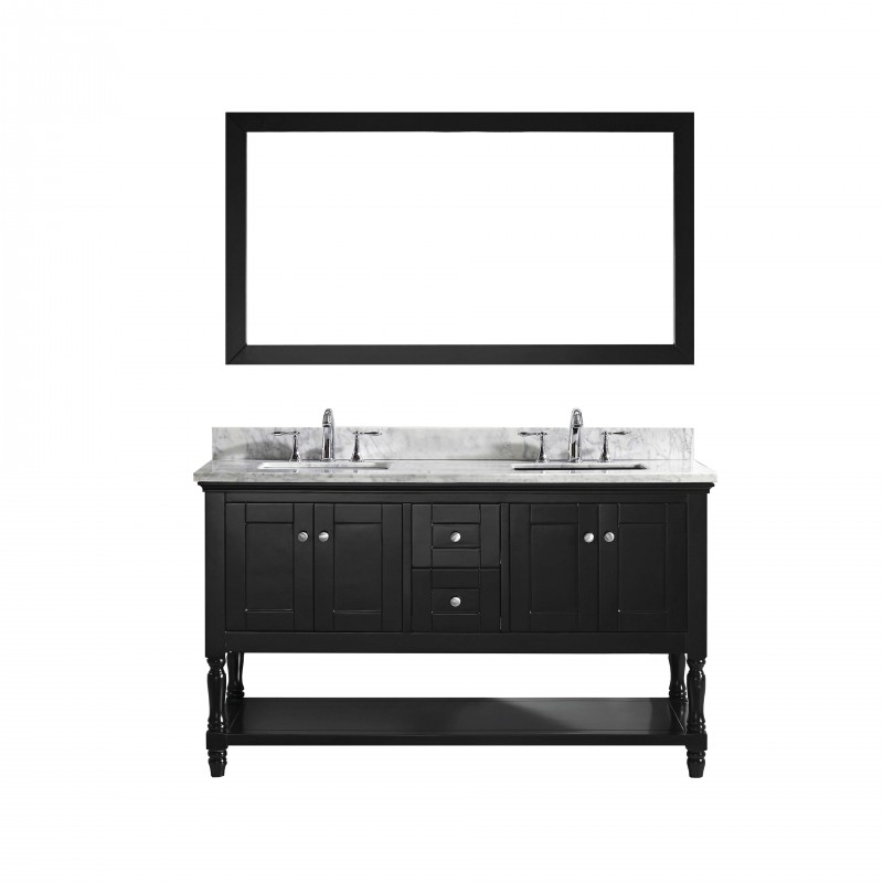 Julianna  60" Double Bathroom Vanity Cabinet Set in Espresso