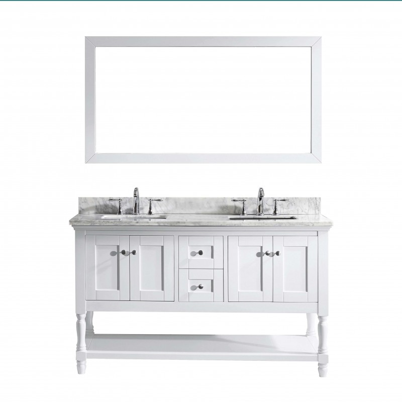 Julianna  60" Double Bathroom Vanity Cabinet Set in White