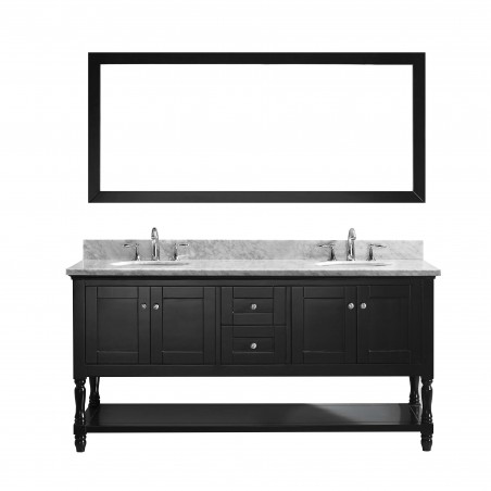 Julianna  72" Double Bathroom Vanity Cabinet Set in Espresso