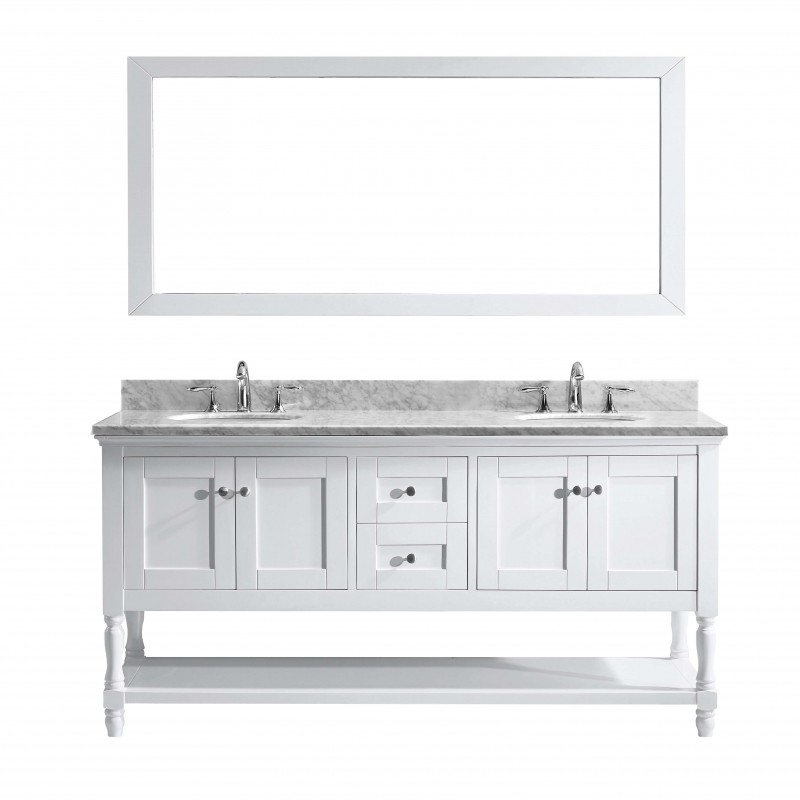 Julianna  72" Double Bathroom Vanity Cabinet Set in White